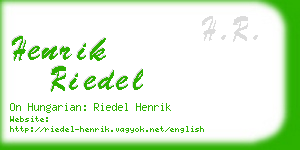 henrik riedel business card